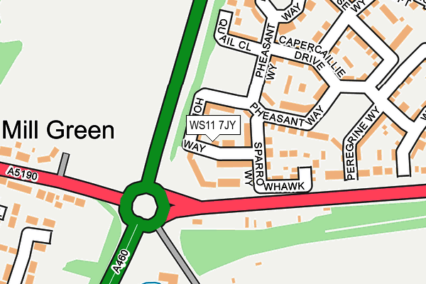 WS11 7JY map - OS OpenMap – Local (Ordnance Survey)