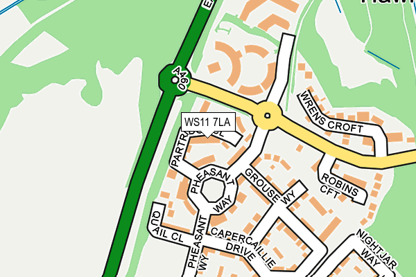 WS11 7LA map - OS OpenMap – Local (Ordnance Survey)