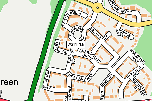 WS11 7LB map - OS OpenMap – Local (Ordnance Survey)