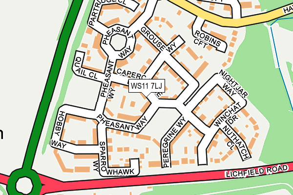 WS11 7LJ map - OS OpenMap – Local (Ordnance Survey)
