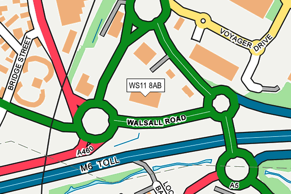 WS11 8AB map - OS OpenMap – Local (Ordnance Survey)