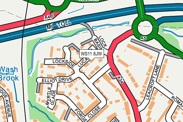 WS11 8JW map - OS OpenMap – Local (Ordnance Survey)