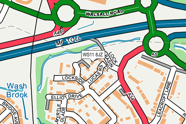 WS11 8JZ map - OS OpenMap – Local (Ordnance Survey)