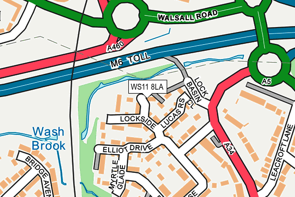 WS11 8LA map - OS OpenMap – Local (Ordnance Survey)