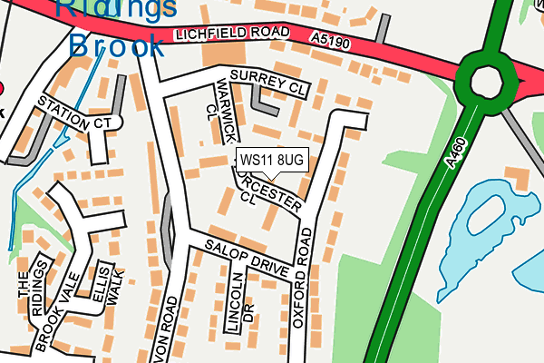 WS11 8UG map - OS OpenMap – Local (Ordnance Survey)