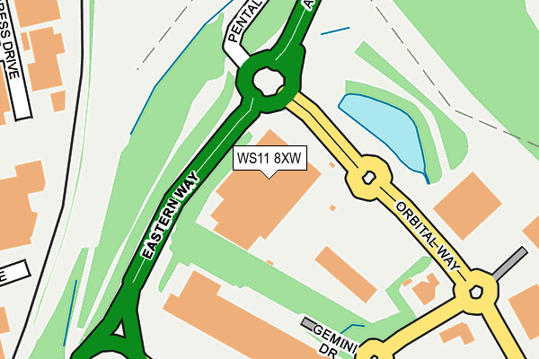 WS11 8XW map - OS OpenMap – Local (Ordnance Survey)
