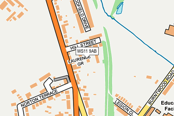 WS11 9AB map - OS OpenMap – Local (Ordnance Survey)