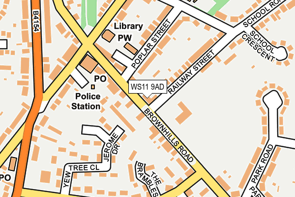 WS11 9AD map - OS OpenMap – Local (Ordnance Survey)