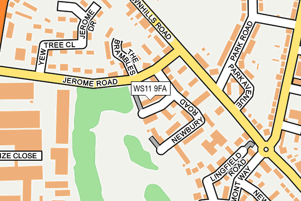 WS11 9FA map - OS OpenMap – Local (Ordnance Survey)