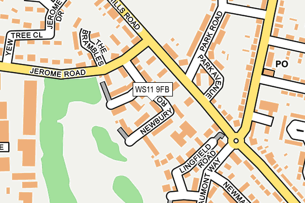 WS11 9FB map - OS OpenMap – Local (Ordnance Survey)