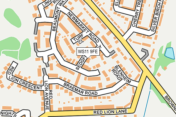 WS11 9FE map - OS OpenMap – Local (Ordnance Survey)