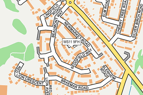 WS11 9FH map - OS OpenMap – Local (Ordnance Survey)