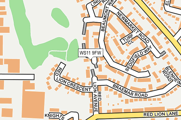 WS11 9FW map - OS OpenMap – Local (Ordnance Survey)