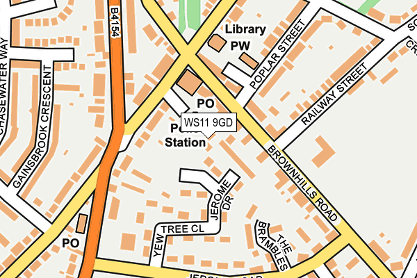 WS11 9GD map - OS OpenMap – Local (Ordnance Survey)