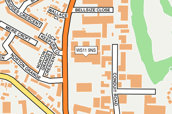 WS11 9NS map - OS OpenMap – Local (Ordnance Survey)
