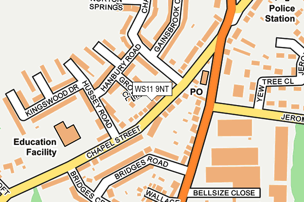 WS11 9NT map - OS OpenMap – Local (Ordnance Survey)