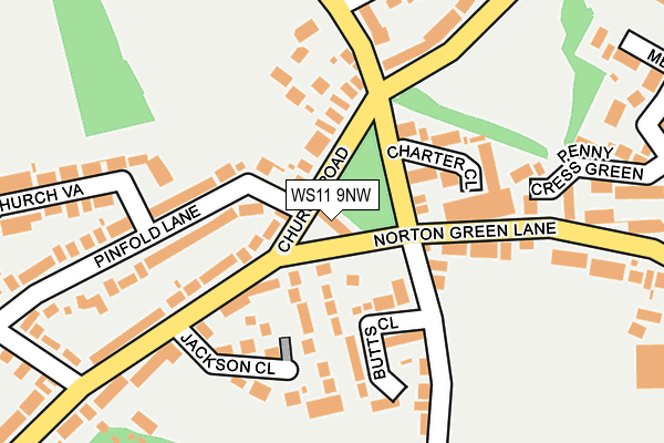 WS11 9NW map - OS OpenMap – Local (Ordnance Survey)