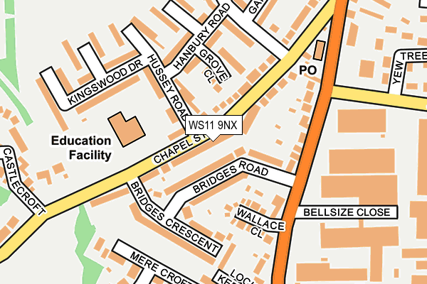 WS11 9NX map - OS OpenMap – Local (Ordnance Survey)