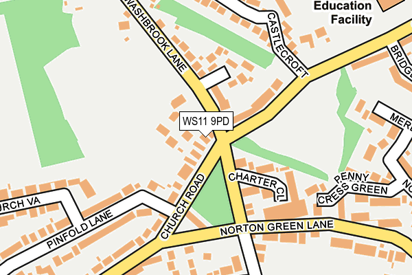 WS11 9PD map - OS OpenMap – Local (Ordnance Survey)