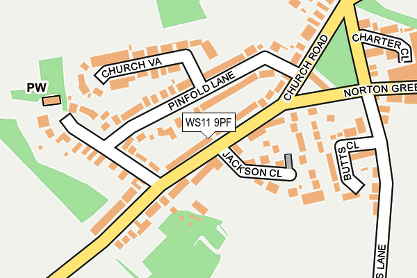 WS11 9PF map - OS OpenMap – Local (Ordnance Survey)