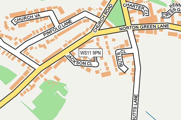 WS11 9PN map - OS OpenMap – Local (Ordnance Survey)