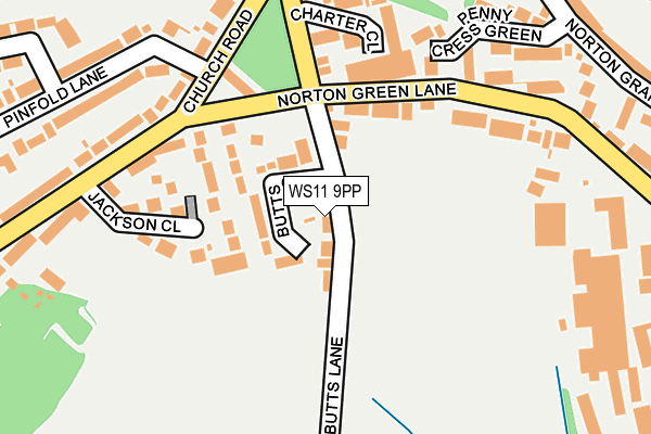 WS11 9PP map - OS OpenMap – Local (Ordnance Survey)