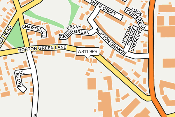 WS11 9PR map - OS OpenMap – Local (Ordnance Survey)