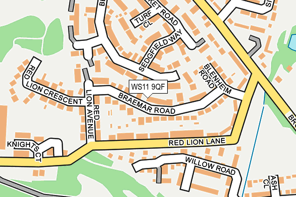WS11 9QF map - OS OpenMap – Local (Ordnance Survey)