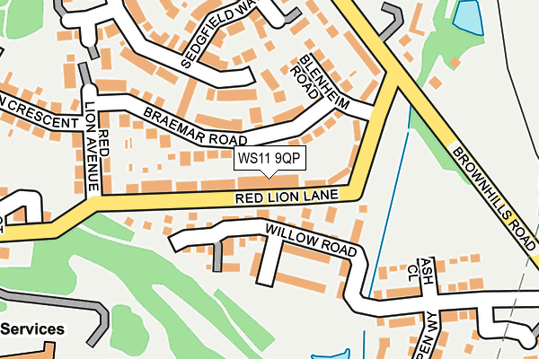 WS11 9QP map - OS OpenMap – Local (Ordnance Survey)