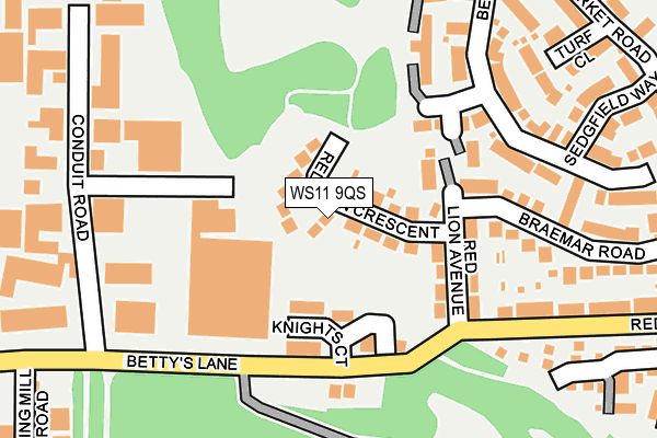 WS11 9QS map - OS OpenMap – Local (Ordnance Survey)