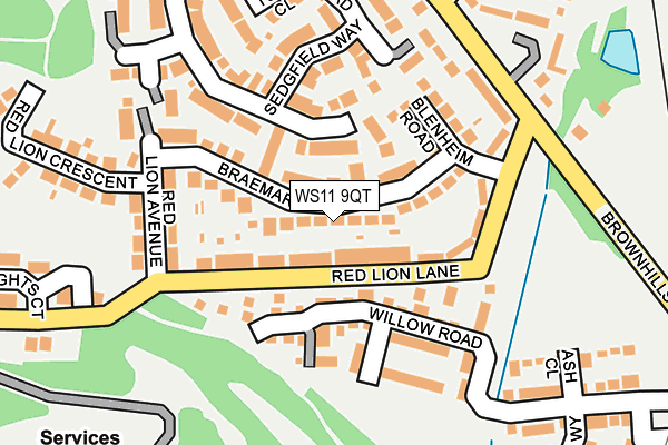 WS11 9QT map - OS OpenMap – Local (Ordnance Survey)