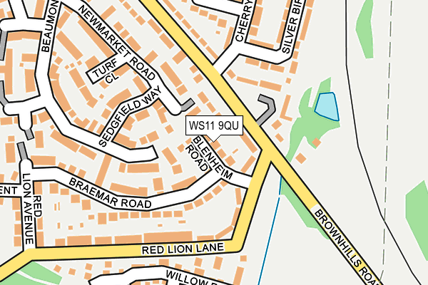 WS11 9QU map - OS OpenMap – Local (Ordnance Survey)