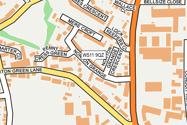 WS11 9QZ map - OS OpenMap – Local (Ordnance Survey)