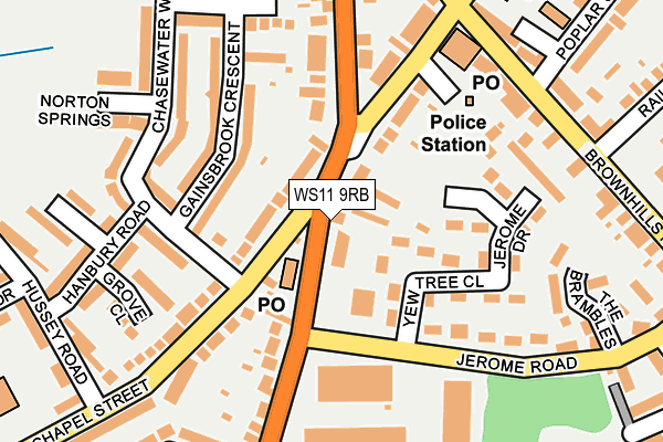 WS11 9RB map - OS OpenMap – Local (Ordnance Survey)