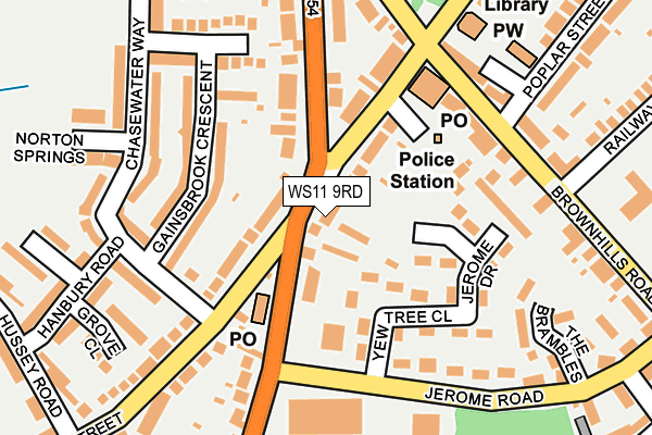 WS11 9RD map - OS OpenMap – Local (Ordnance Survey)