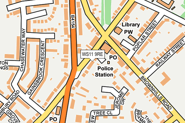 WS11 9RE map - OS OpenMap – Local (Ordnance Survey)