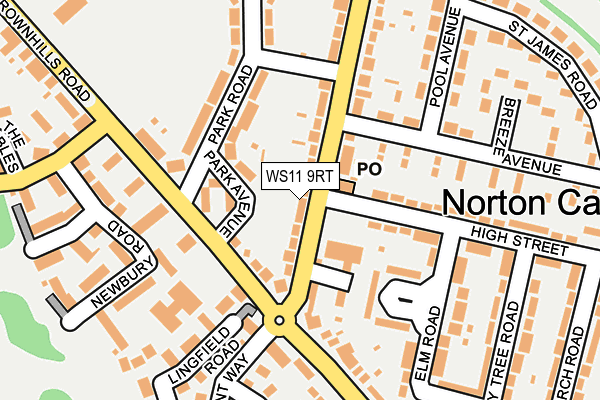 WS11 9RT map - OS OpenMap – Local (Ordnance Survey)