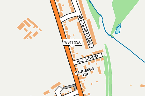 WS11 9SA map - OS OpenMap – Local (Ordnance Survey)