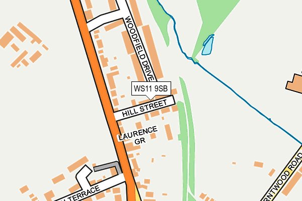 WS11 9SB map - OS OpenMap – Local (Ordnance Survey)