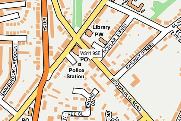 WS11 9SE map - OS OpenMap – Local (Ordnance Survey)