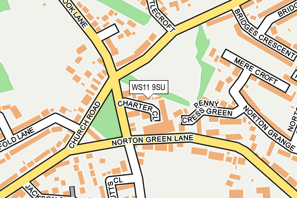 WS11 9SU map - OS OpenMap – Local (Ordnance Survey)