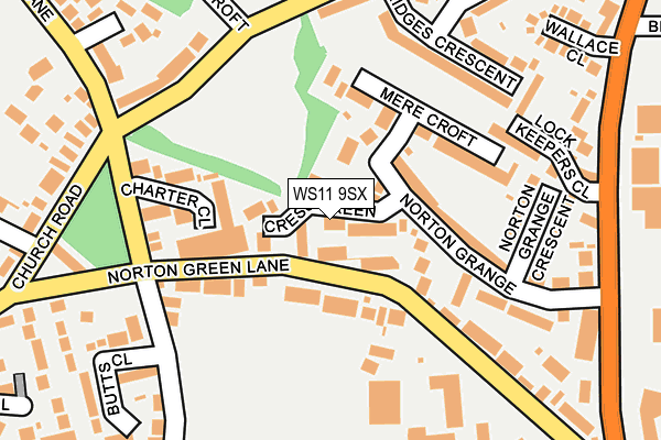 WS11 9SX map - OS OpenMap – Local (Ordnance Survey)