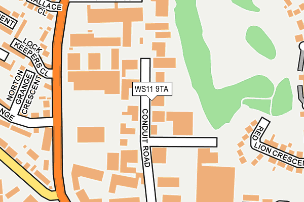 WS11 9TA map - OS OpenMap – Local (Ordnance Survey)