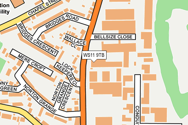 WS11 9TB map - OS OpenMap – Local (Ordnance Survey)