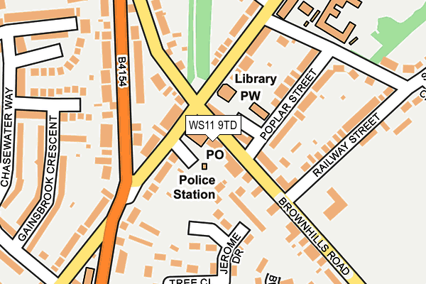 WS11 9TD map - OS OpenMap – Local (Ordnance Survey)