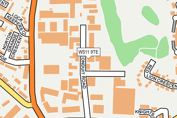 WS11 9TE map - OS OpenMap – Local (Ordnance Survey)