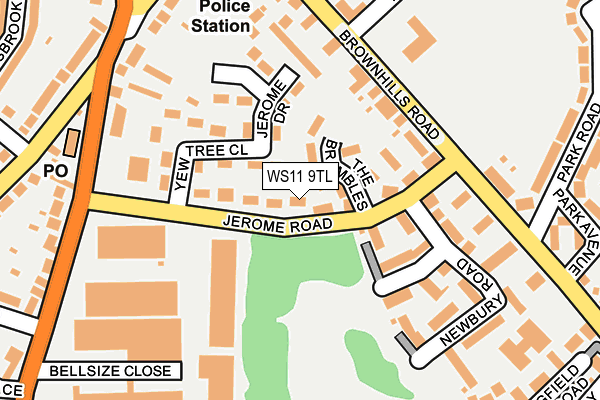 WS11 9TL map - OS OpenMap – Local (Ordnance Survey)