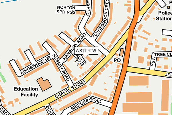 WS11 9TW map - OS OpenMap – Local (Ordnance Survey)