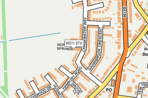 WS11 9TX map - OS OpenMap – Local (Ordnance Survey)