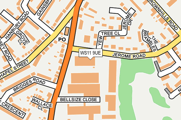 WS11 9UE map - OS OpenMap – Local (Ordnance Survey)